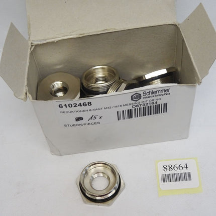 Schlemmer Reduktionen 6-Kant M32/M16 Messing mit Oring / 6102468 / Inhalt : 15 Stück / Neu OVP - Maranos.de