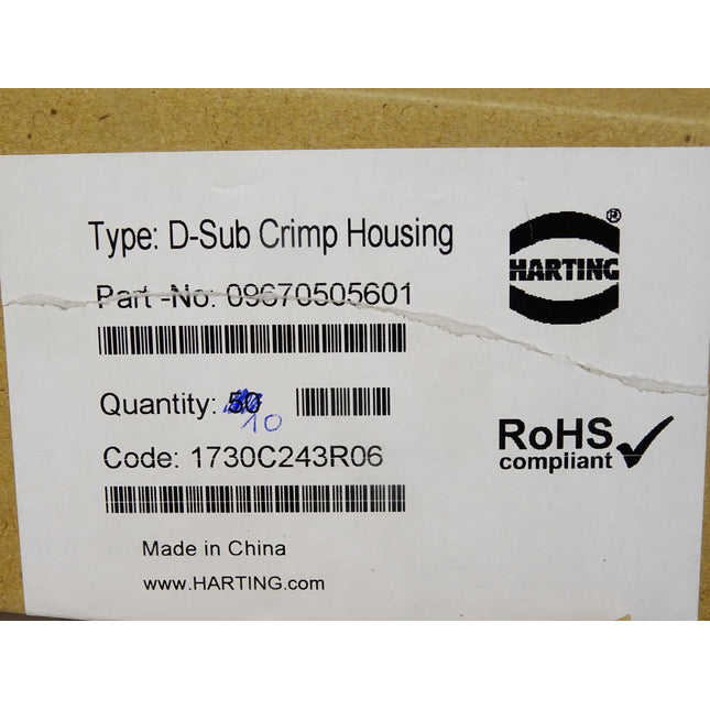 Harting D-Sub Crimp Housing D-Sub Stecker 50-polig 09670505601 / Inhalt : 10 Stück / Neu OVP - Maranos.de