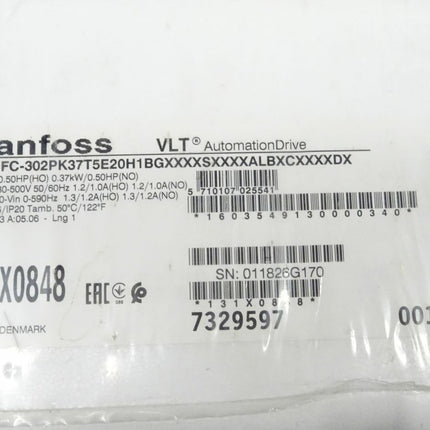 Danfoss VLT FC-302PK37T5E20H1BGXXXXSXXXXALBXCXXXXDX HVAC Drive 131X0848 neu-OVP - Maranos.de