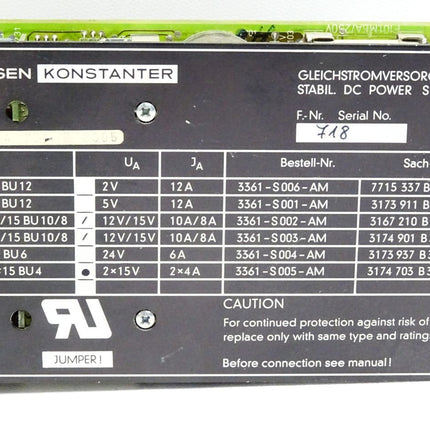 Gossen Konstanter Einschubkarte S93S2x15BU4 2x15V 2x4A 3361-S005-AM 3174 703 B3305 - Maranos.de