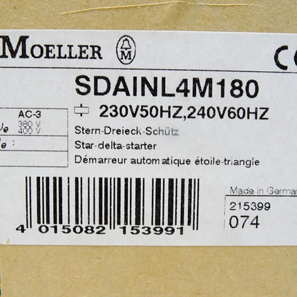 Moeller SDAINL4M180 SDAINL 4M 180 Stern-Dreieck-Schütz DIL4 M115 DIL3 AM85 - Maranos.de