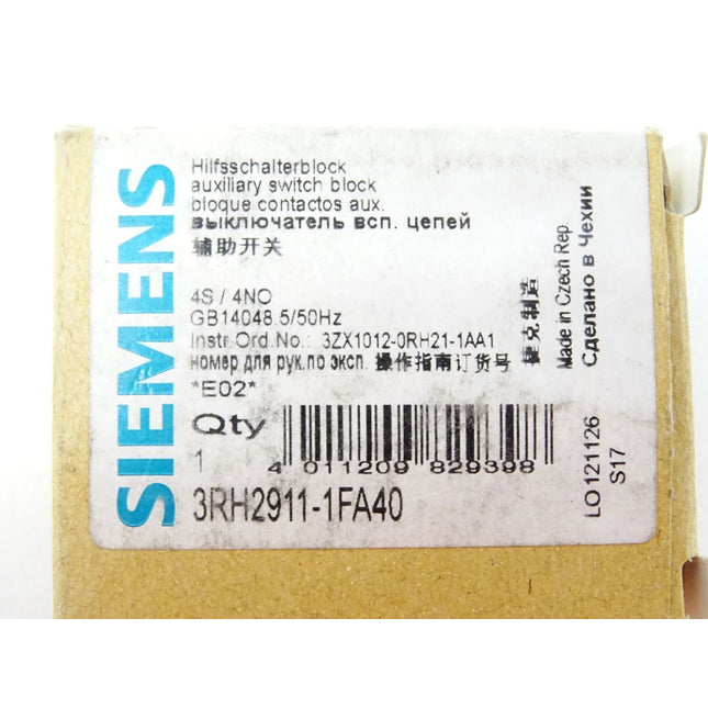 Siemens Hilfsschalterblock 3RH2911-1FA40 / Neu OVP - Maranos.de