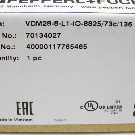 Pepperl+Fuchs Distanzsensor 70134027 VDM28-8-L1-IO-8825/73C/136 / Neu OVP - Maranos.de