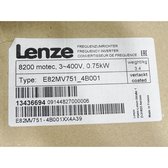 Lenze 8200 motec E82MV751-4B001 E82MV751_4B001 13436694 / Neu OVP versiegelt - Maranos.de