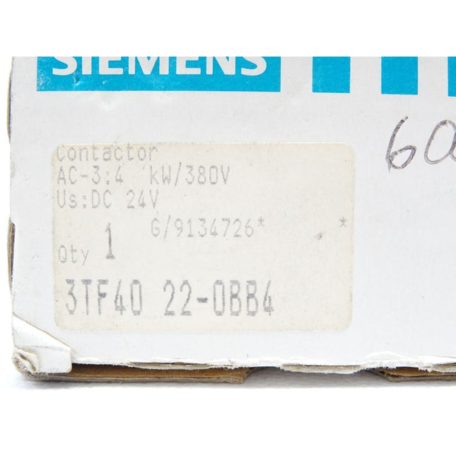 Siemens Contactor 3TF4022-0BB4 / OVP - Maranos.de