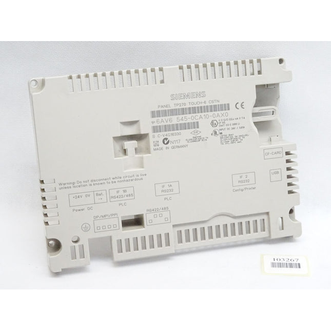 Siemens Backcover Rückschale Panel TP270 Touch-6 CSTN 6AV6545-0CA10-0AX0 6AV6 545-0CA10-0AX0 - Maranos.de
