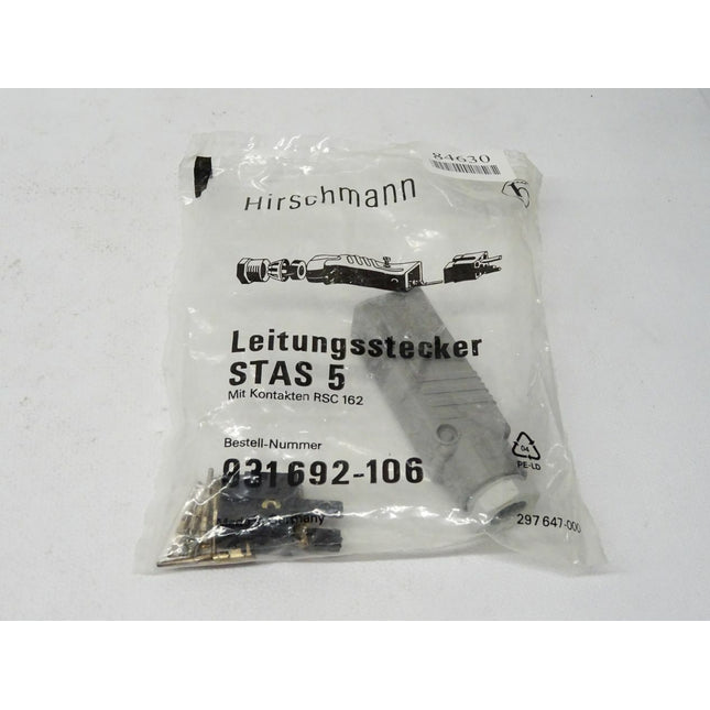 Hirschmann 931692-106 / Leitungsstecker STAS5 mit Kontakten RSC162 / Neu OVP - Maranos.de