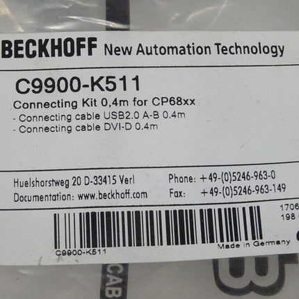 Beckhoff C9900-K511 Connection Kit 0,4m for CP86xx USB2.0 NEU-OVP versiegelt - Maranos.de