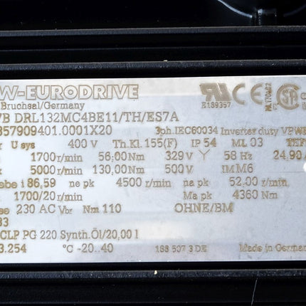 SEW Eurodrive Getriebemotor FA97B DRL132MC4BE11/TH/ES7A 01.7857909401.0001X20 Motor 1700min-1 i86,59 Getriebe 4500min-1 / Unbenutzt mit Lagerspuren - Maranos.de