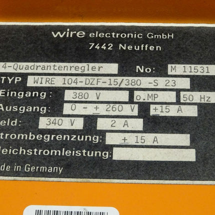 Wire electronic GmbH WIRE 104-DZF-15/380 -S 23 M11531 4-Quadrantenregler - Maranos.de