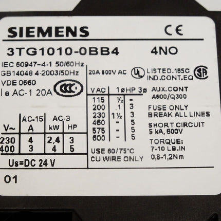 Siemens Powerrelais 3TG1010-0BB4 / Neu - Maranos.de