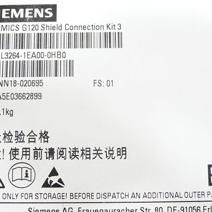 Siemens Sinamics G120 Schirmanschlusssatz 6SL3264-1EA00-0HB0 6SL3264-1EA00-0HB0 - Maranos.de