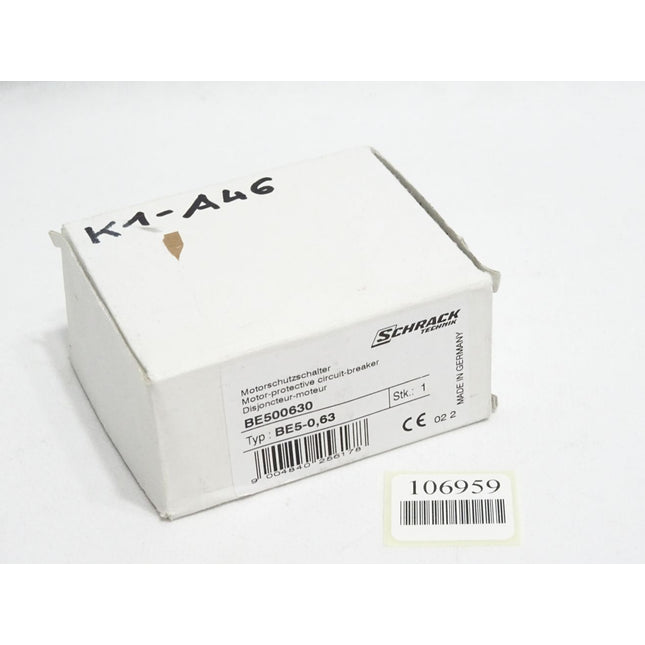 Schrack Motorschutzschalter BE500630 BE5-0,63 / Neu OVP - Maranos.de