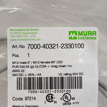 Murr Elektronik Kabel 7000-40321-2330100 / Neu OVP - Maranos.de