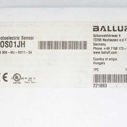 Balluff Lichttaster Photoelectric Sensor BOS01JH BOS 50K-NU-RD11-S4 / Neu OVP - Maranos.de