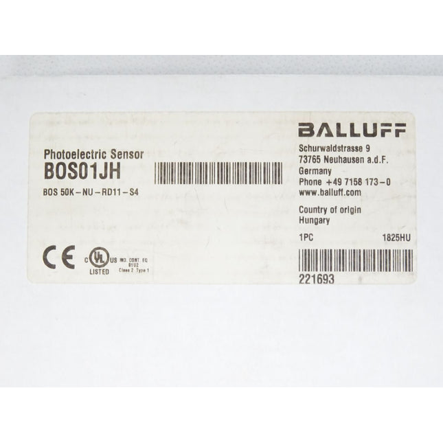 Balluff Lichttaster Photoelectric Sensor BOS01JH BOS 50K-NU-RD11-S4 / Neu OVP - Maranos.de