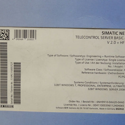 Siemens 6NH9910-0AA20-0AA0 TELECONTROL SERVER BASIC 8 (mit License Key) / Neu OVP - Maranos.de