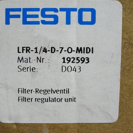 Festo 192593 LFR-1/4-D-7-O-MIDI Filter-Regelventil / Neu OVP - Maranos.de