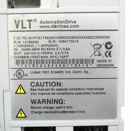 Danfoss VLT Automation Drive 131B0938 Frequenzumrichter 1,1kW - Maranos.de