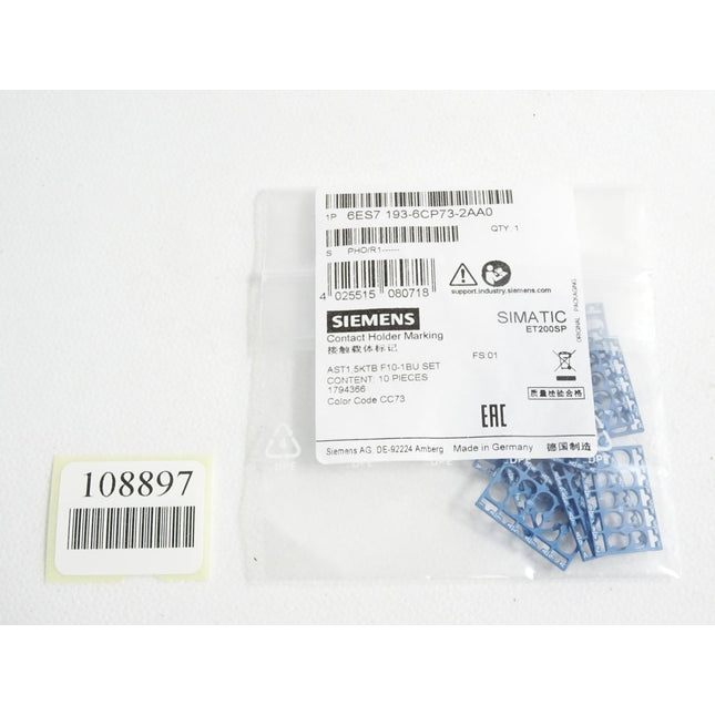 Siemens 6ES7193-6CP73-2AA0 6ES7 193-6CP73-2AA0  / Inhalt:10 Stück / Neu OVP versiegelt - Maranos.de