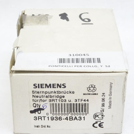 Siemens Sternpunktbrücke 3RT1936-4BA31 / Inhalt : 6 Stück / Neu OVP - Maranos.de