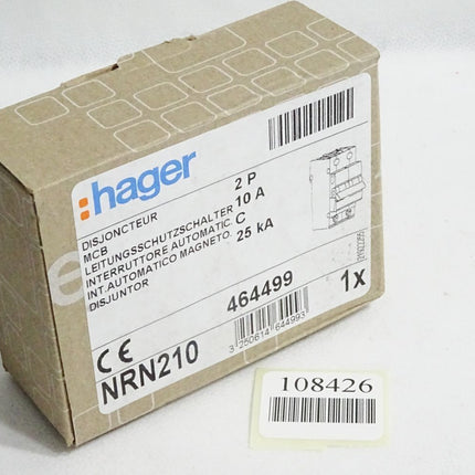 Hager Leitungsschutzschalter 10A 2P 25kA NRN210 464499 / Neu OVP - Maranos.de