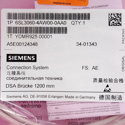 Siemens SINAMICS DRIVE-CLiQ Leitung 6SL3060-4AW00-0AA0 Connection System / Neu OVP - Maranos.de