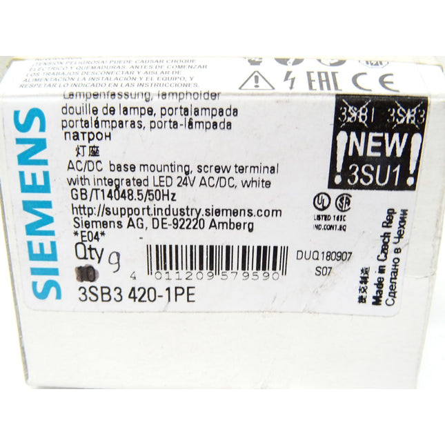 Siemens Lampenfassung 3SB3420-1PE / Inhalt : 9 Stück / Neu OVP - Maranos.de