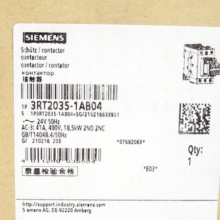 Siemens Schütz 3RT2035-1AB04 / Neu OVP - Maranos.de
