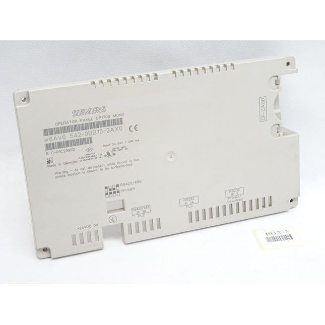 Siemens Backcover Rückschale Panel OP170B Mono 6AV66542-0BB15-2AX0 6AV6 6542-0BB15-2AX0 - Maranos.de