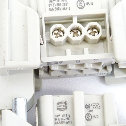 Harting Stecker Kontakteinsatz-Halterung Han6E-M-s 09330062601 + HAn6E-F-s 09330062701 - Maranos.de