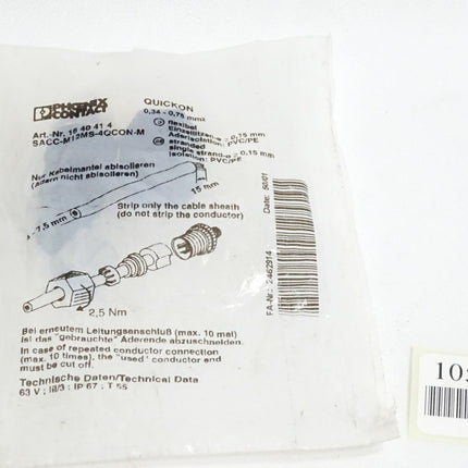 Phoenix Contact 1640414 SACC-M12MS-4QCON-M Steckverbinder / Neu OVP - Maranos.de