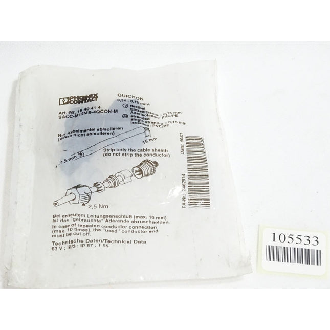 Phoenix Contact 1640414 SACC-M12MS-4QCON-M Steckverbinder / Neu OVP - Maranos.de