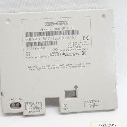 Siemens Backcover Rückschale Panel OP7-PP 6AV3607-1JC00-0AX1 6AV3 607-1JC00-0AX1 - Maranos.de