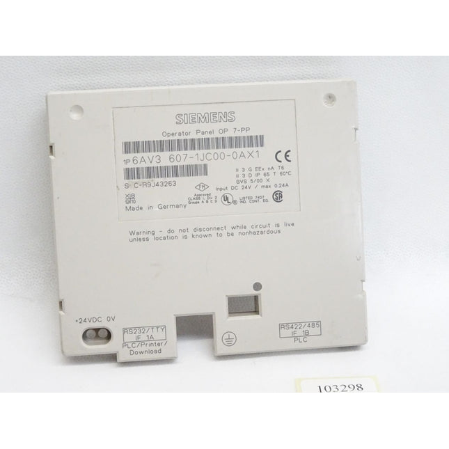 Siemens Backcover Rückschale Panel OP7-PP 6AV3607-1JC00-0AX1 6AV3 607-1JC00-0AX1 - Maranos.de