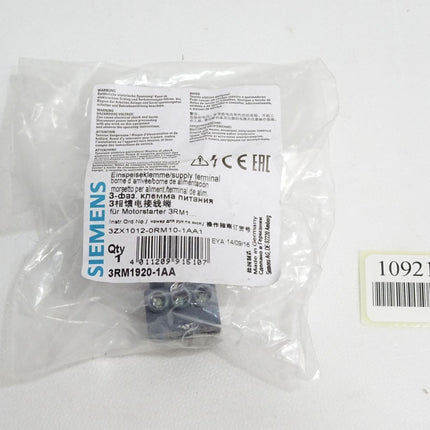 Siemens Einspeiseklemme 3RM1920-1AA / Neu OVP - Maranos.de
