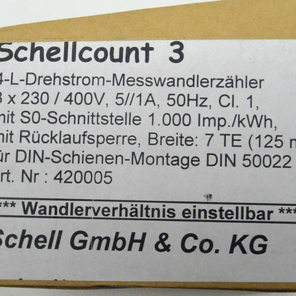Schell GmbH & Co. KG 420005 / Schellcount 3 / EMH EIZ-EDWB7493 / 4-L-Drehstrom-Messwandlerzähler / OVP - Maranos.de