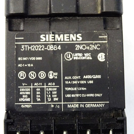 Siemens 3TH2022-0BB4 + 3TX4422-0A - Maranos.de