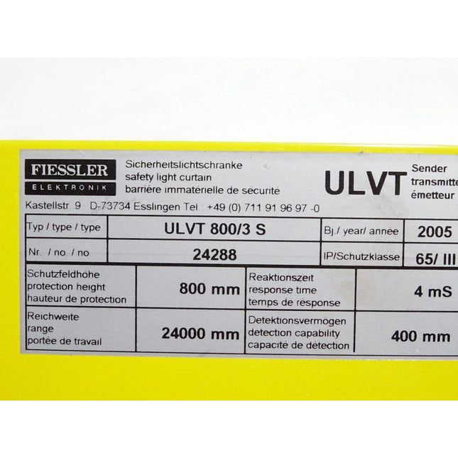 Fiessler Sicherheitslichtschranke ULVT 800/3 S ULVT800/3S ULVT 24288 Sender - Maranos.de