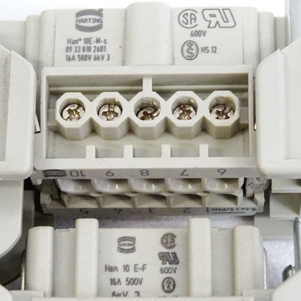 Harting Stecker 09330102601 Han10E-M-s + Han10E-F Kontakteinsatz-Halterung - Maranos.de