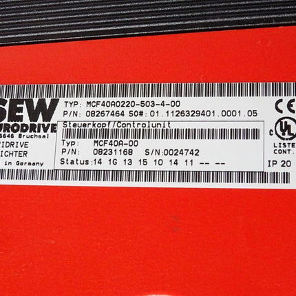 SEW Eurodrive Movidrive Umrichter 22kW MCF40A0220-503-4-00 08267464 Steuerkopf MCF40A-00 08231168 - Maranos.de
