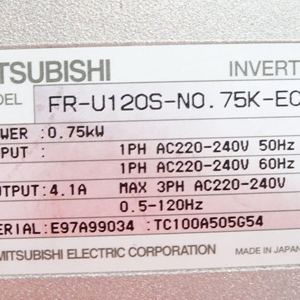 Mitsubishi Frequenzumrichter Freqrol U100 FR-U120S-N0.75K-EC 0.75kW Defekt - Maranos.de