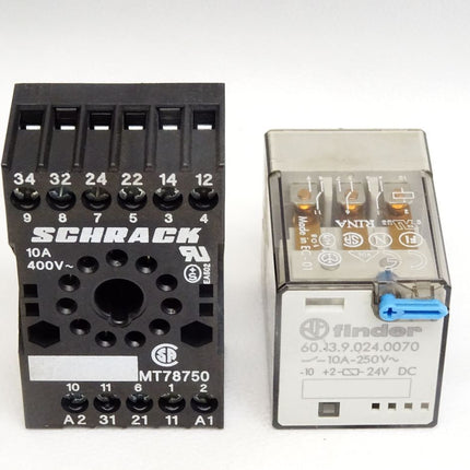 Finder Relais 60.13.9.024.0070 mit Sockel Schrack MT78750 - Maranos.de