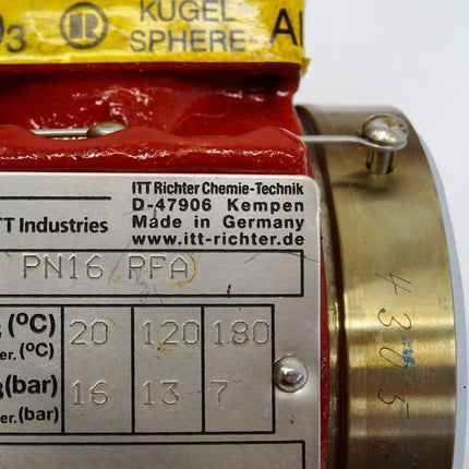 ITT Richter Chemie-Technik KK PN16 PFA Heavy duty-Kugelhahn - Maranos.de