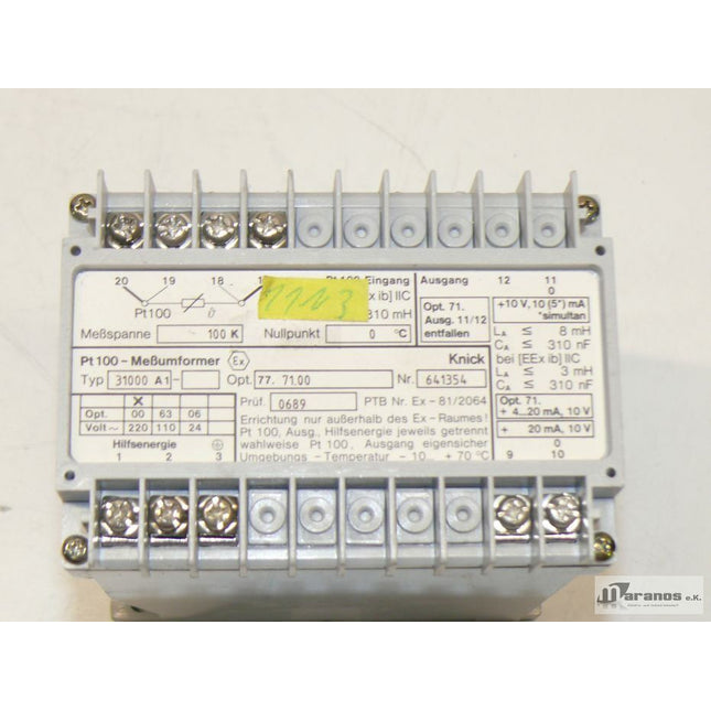 Knick PT100 Meßumformer 31000 A1 - Maranos.de
