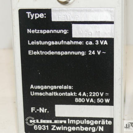 Kübler Impulsgeräte GSU 2 Gigatronic 5/82 24V 220V - Maranos.de