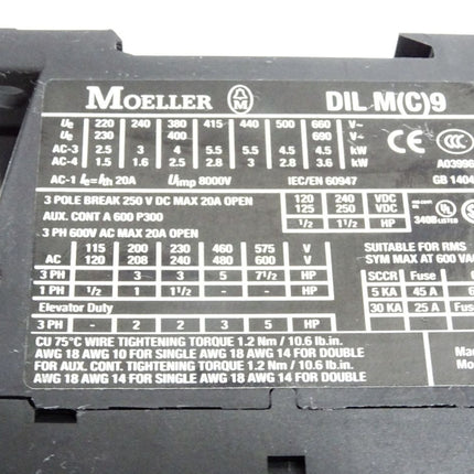 Moeller DILM9-10 Leistungsschütz 24VDC - Maranos.de