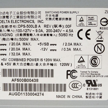 Delta Electronics DPS-500LB Power Supply 500W AF500B00438 - Maranos.de
