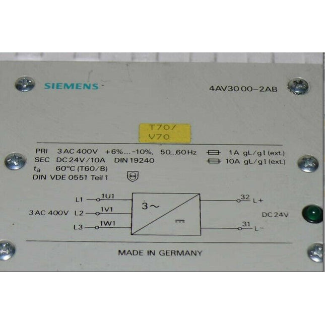 Siemens Stromversorgung 4AV3000-2AB Trafo - Maranos.de