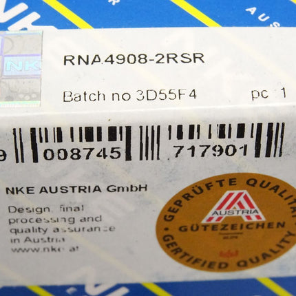 NKE Nadellager RNA4908-2RSR / Neu OVP - Maranos.de